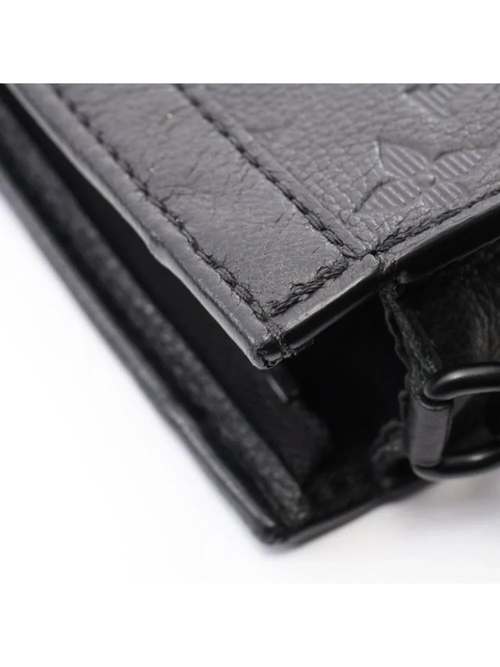 Louis Vuitton Shoulder Bag Gaston Wearable Wallet Monogram Shadow Noir Leather